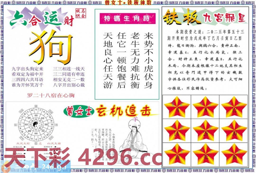 ：曾女士铁板神数